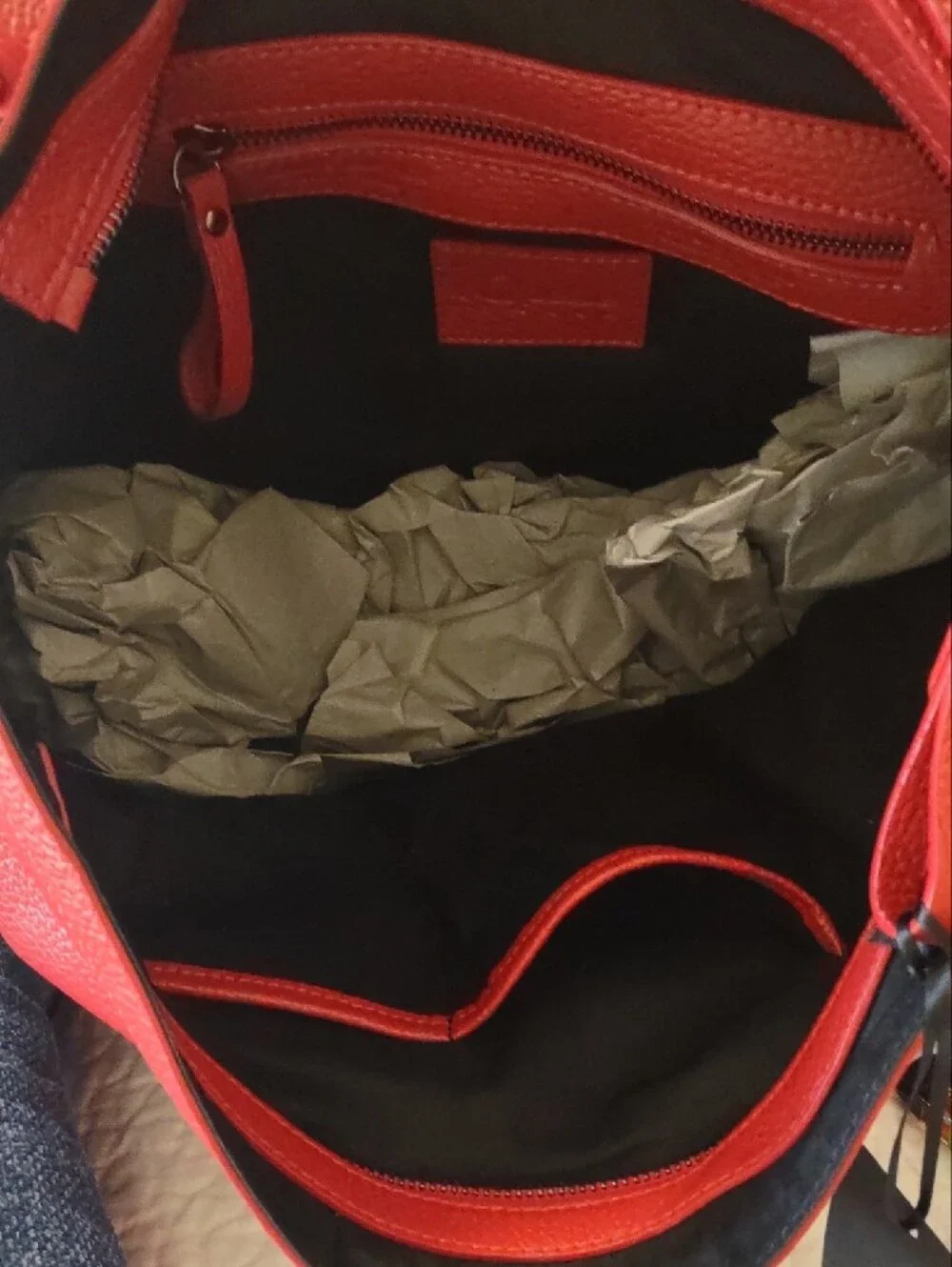 IOPELL Italian Red Leather 3D Embossed Skull Tote Bag. NWTS